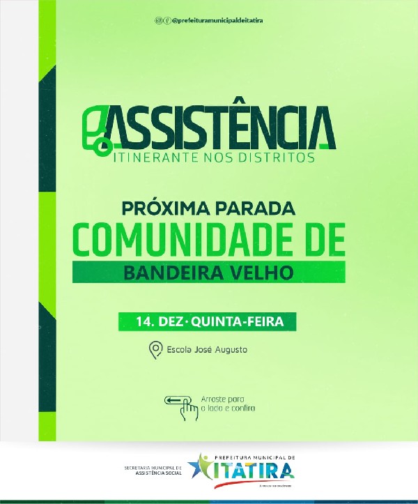 Serviço itinerante da Assistência Social do município de Itatira.